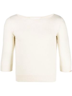 extreme cashmere fitted cashmere jumper - White