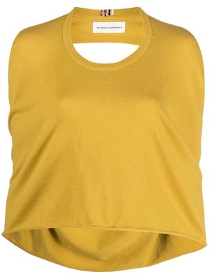 extreme cashmere halterneck knitted top - Yellow