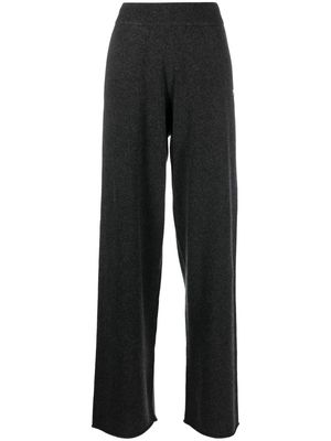 extreme cashmere high-waisted straight-leg trousers - Black