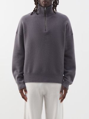 Extreme Cashmere - Hike Half-zip Stretch-cashmere Sweater - Mens - Dark Grey
