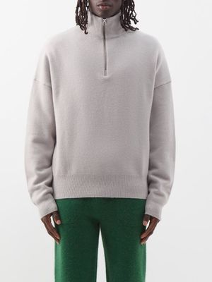 Extreme Cashmere - Hike Half-zip Stretch-cashmere Sweater - Mens - Light Grey