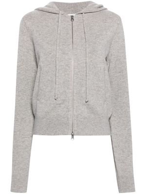 extreme cashmere hooded zip-up cardigan - Grey