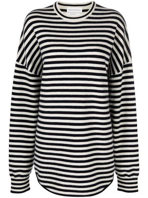 extreme cashmere horizontal-stripe long-sleeve top - Blue