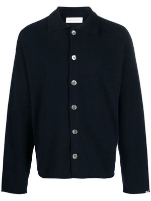 extreme cashmere Jim button shirt knit cardigan - Blue