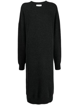 extreme cashmere knitted midi dress - Black