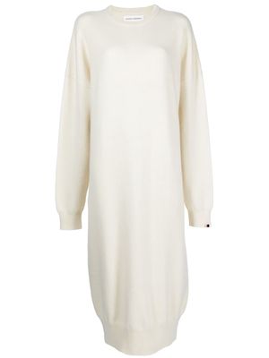 extreme cashmere knitted midi dress - White