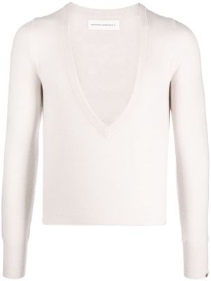 extreme cashmere logo-embroidered V-neck sweatshirt - Neutrals