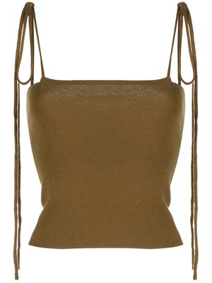 extreme cashmere Love spaghetti-strap top - Green