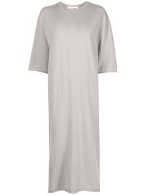 extreme cashmere mid-sleeve maxi cashmere dress - Neutrals