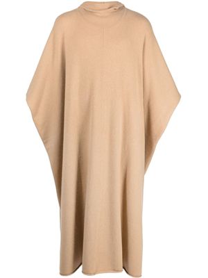 extreme cashmere n°245 go attached-balaclava poncho - Neutrals