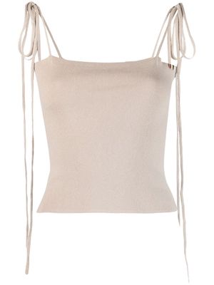extreme cashmere n°276 Love knitted tube top - Neutrals