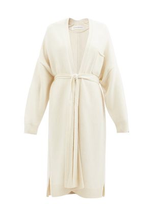 Extreme Cashmere - No.195 Belted Longline Cashmere Wrap Cardigan - Womens - Ivory