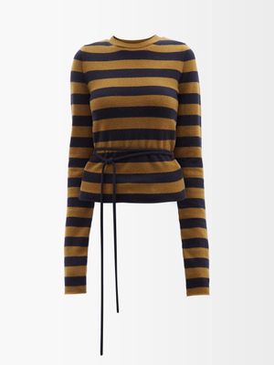 Extreme Cashmere - No.202 Minus Striped Stretch-cashmere Sweater - Womens - Green Stripe