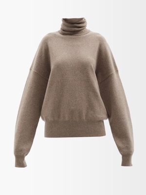 Extreme Cashmere - No.204 Jill Stretch-cashmere Roll-neck Sweater - Womens - Brown