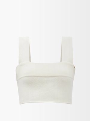 Extreme Cashmere - No.219 Caress Cropped Stretch-cashmere Top - Womens - Cream
