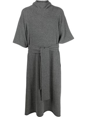 extreme cashmere No. 245 Go belted knit dress - Grey