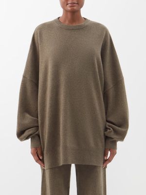 Extreme Cashmere - No.246 Juna Oversized Stretch-cashmere Sweater - Womens - Khaki