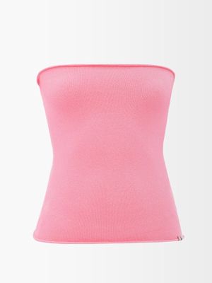 Extreme Cashmere - No.8 Belt Stretch-cashmere Tube Top - Womens - Pink