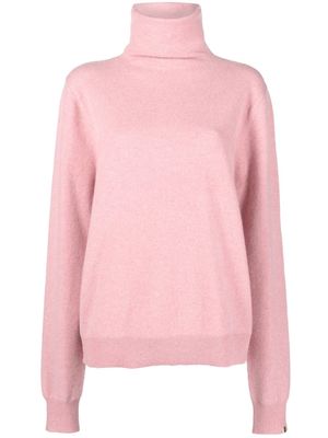 extreme cashmere oversized roll-neck jumper - Pink
