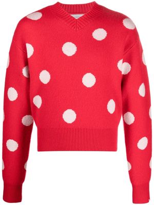 extreme cashmere polka-dot cashmere jumper - Red
