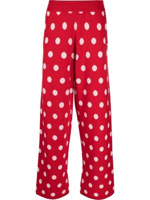 extreme cashmere polka-dot cashmere trousers - Red