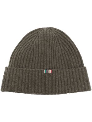 extreme cashmere ribbed-knit beanie - Green