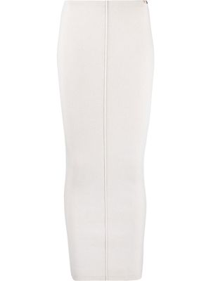 extreme cashmere ribbed-knit bodycon skirt - White