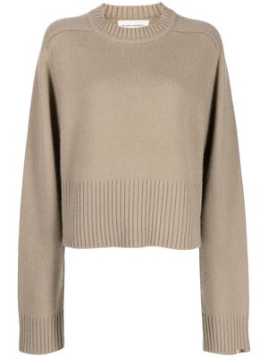 extreme cashmere ribbed-trim cashmere jumper - Brown