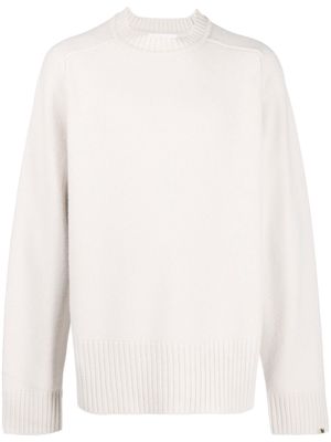 extreme cashmere ribbed-trim cashmere jumper - Neutrals