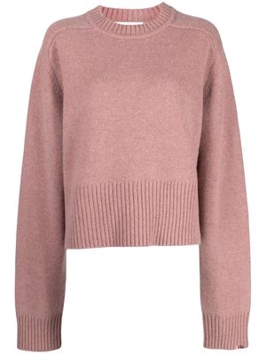 extreme cashmere ribbed-trim cashmere jumper - Pink
