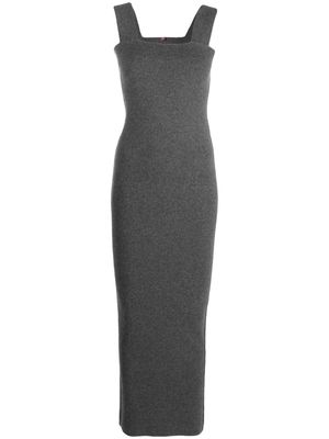 extreme cashmere sleeveless knitted long dress - Grey