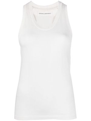 extreme cashmere sleeveless knitted top - White