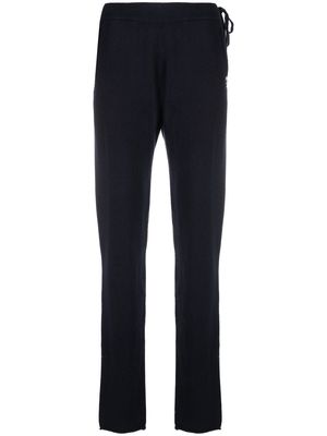 extreme cashmere straight-leg knitted track pants - NAVY