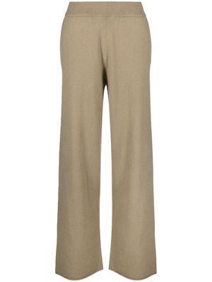 extreme cashmere straight-leg knitted trousers - Neutrals