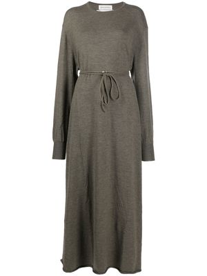 extreme cashmere tied-waist knitted dress - Green