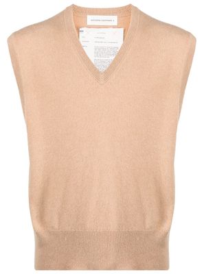 extreme cashmere V-neck knit vest - Neutrals