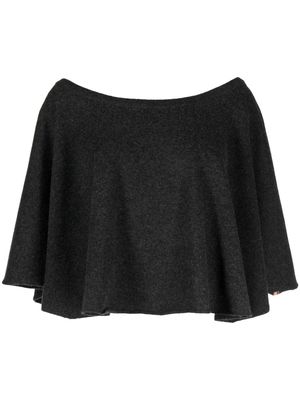 extreme cashmere wool pull-on cape - Grey