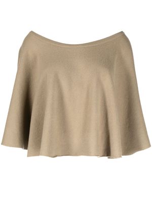 extreme cashmere wool pull-on cape - Neutrals