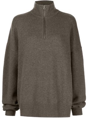 extreme cashmere zip high-neck cashmere jumper - Green