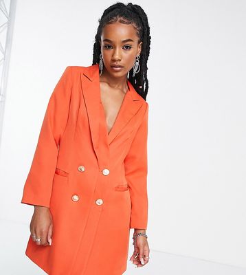 Extro & Vert Petite fitted mini blazer dress in orange-Copper