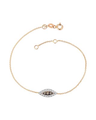 Eye Haven 14k Rose Gold Bracelet in Full White/Champagne Diamonds