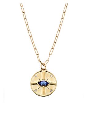 Eye Of The Sun 14K Yellow Gold, Tanzanite, & Diamond Pendant Necklace