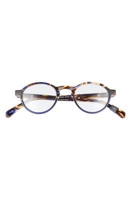 eyebobs Board Stiff 44mm Round Reading Glasses in Blue Tort/Blue/Clear