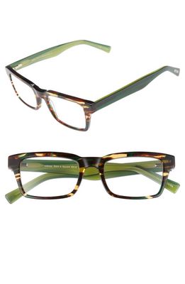 eyebobs Fare N Square 51mm Reading Glasses in Green Tortoise 