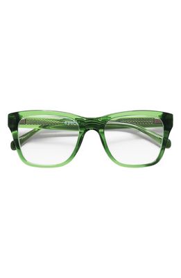 eyebobs Kvetcher 54mm Square Reading Glasses in Green Crystal/Clear