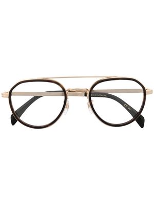 Eyewear by David Beckham layered pilot frame glasses - Black