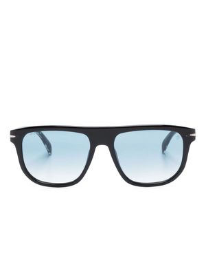 Eyewear by David Beckham logo-plaque rectangle-frame sunglasses - Black