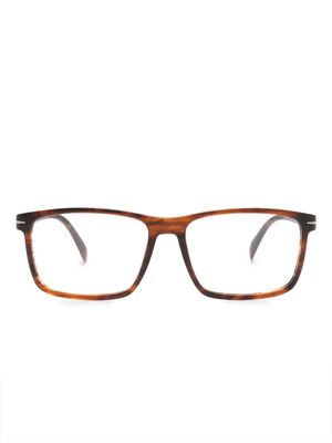 Eyewear by David Beckham rectangle-frame clear glasses - Brown