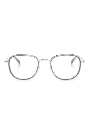Eyewear by David Beckham round-frame metal-border glasses - Gold