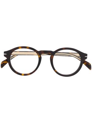Eyewear by David Beckham tortoiseshell effect rounded glasses - Brown